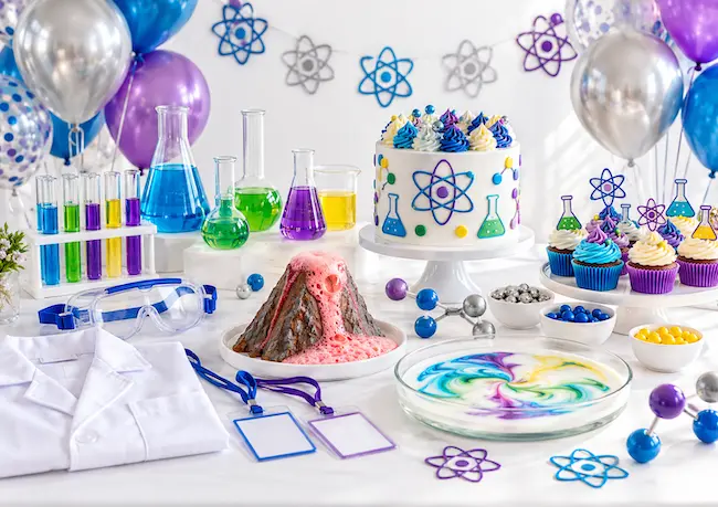 anniversaire sur le thème des sciences