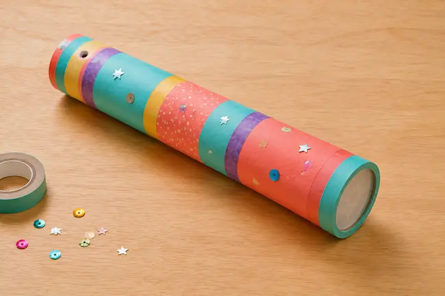 Kaléidoscope pour enfant terminé et décoré