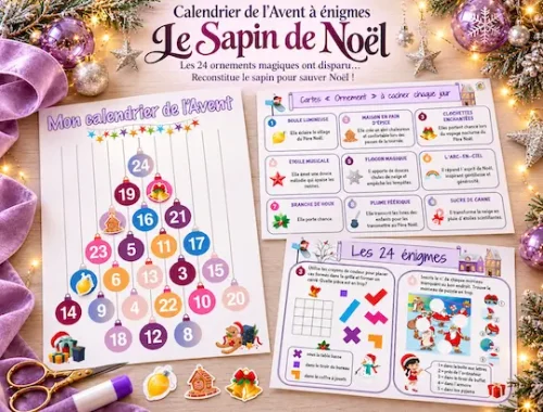 calendrier de l'Avent à imprimer du sapin de Noël